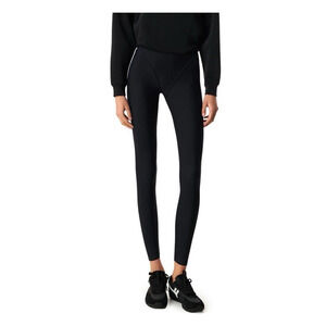 ANNAFOXY Annii Basic Compression Leggings Sz S Black 25" Inseam Italian Stretch